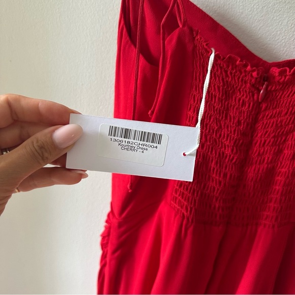 NEW Reformation Kourtney Dress Cherry Red - Picture 4 of 7